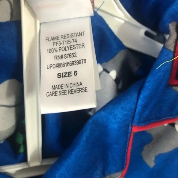 Bull dog print flannel pajama set - Picture 4 of 4